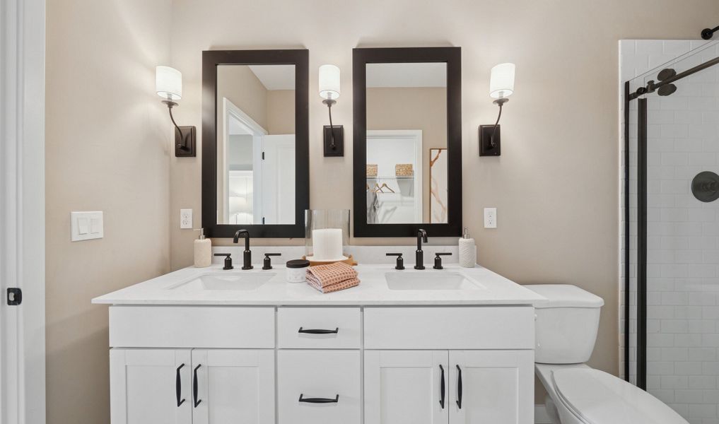 Matte black hardware and fixtures