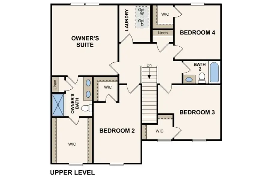 2D floor plan layout of this home in The Pines at Stoney Point, Lexington, NC (Image 3).