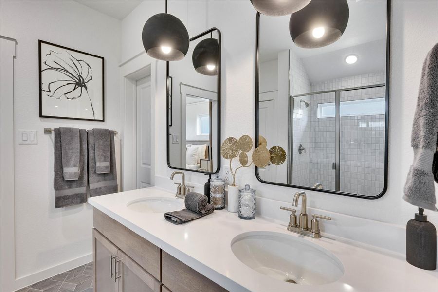 Furnished interior view inside a new home in Whisper South, San Marcos (Image 27).