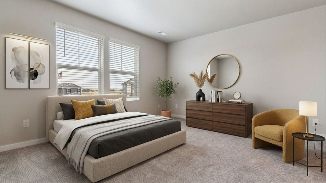 Representative furnished interior of a home built from the Douglas by D.R. Horton in Horizon Uptown, Aurora (Image 9).