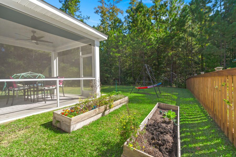 Exterior details and patio area of a home in The Ponds, Summerville (Image 4). Exterior details and patio area of a home in The Ponds, Summerville (Image 4).