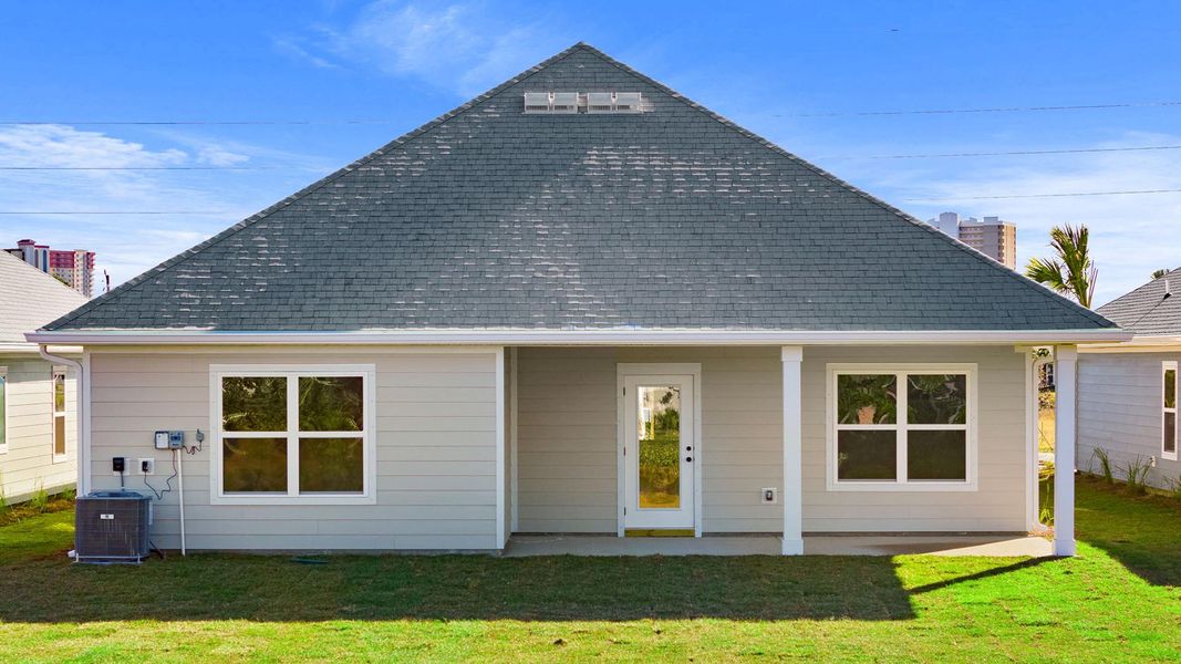 Exterior details and patio area of a home in Caballeros Estates At Hombre, Panama City Beach (Image 3). Exterior details and patio area of a home in Caballeros Estates At Hombre, Panama City Beach (Image 3).