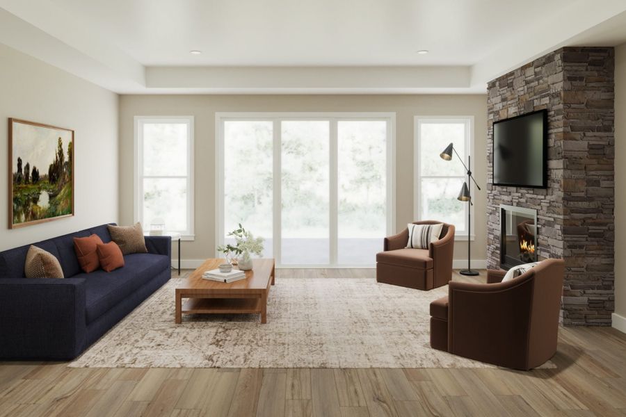 Representative furnished interior of a home built from the Emmett by Fischer Homes in Stonehaven, Hoschton (Image 3).