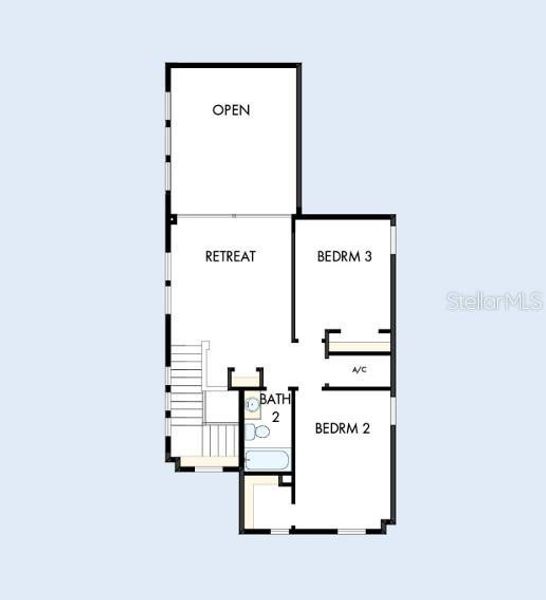 2D floor plan layout of this home in Weslyn Park in Sunbridge 34', St. Cloud, FL (Image 3).