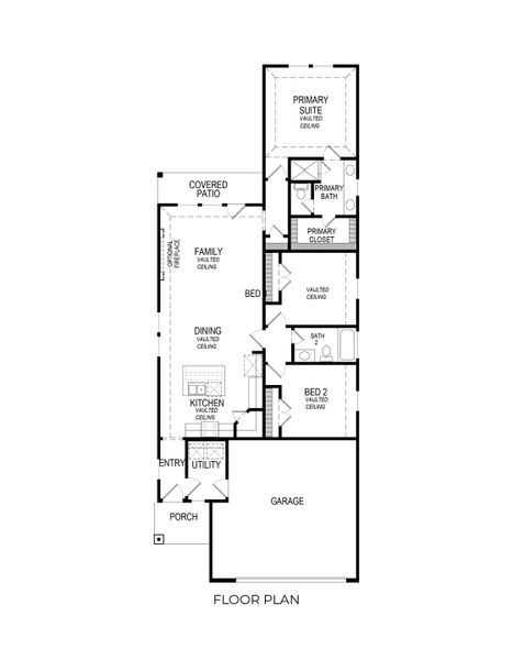 2D floor plan layout for the Pierce F by First Texas Homes in The Meadows, Denton, TX (Image 4).