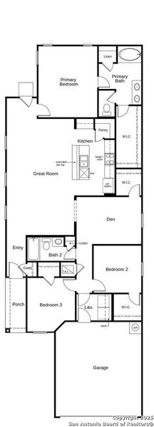 2D floor plan layout of this home in Spanish Trails, San Antonio, TX (Image 3).