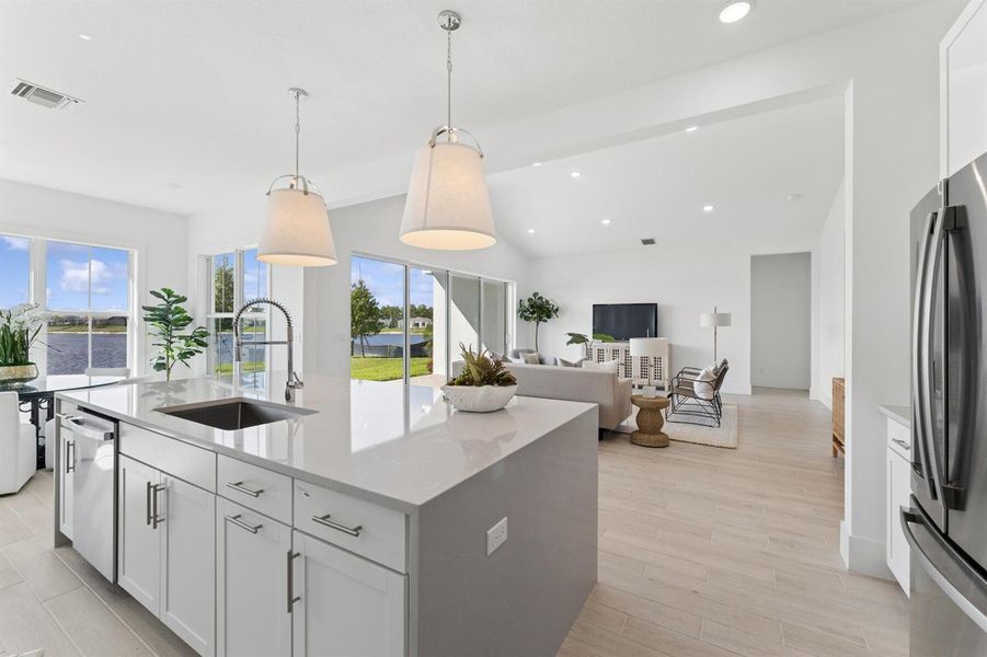 Kitchen, Great Room & Dining Area Kitchen, Great Room & Dining Area