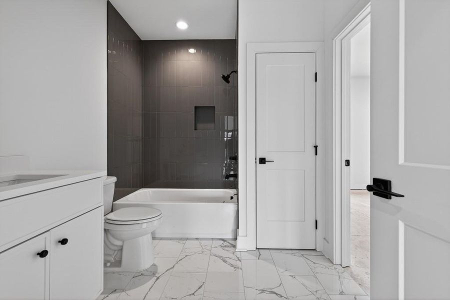 Furnished interior view inside a new home in Skyview On Broad, Sugar Hill (Image 9). Furnished interior view inside a new home in Skyview On Broad, Sugar Hill (Image 9).