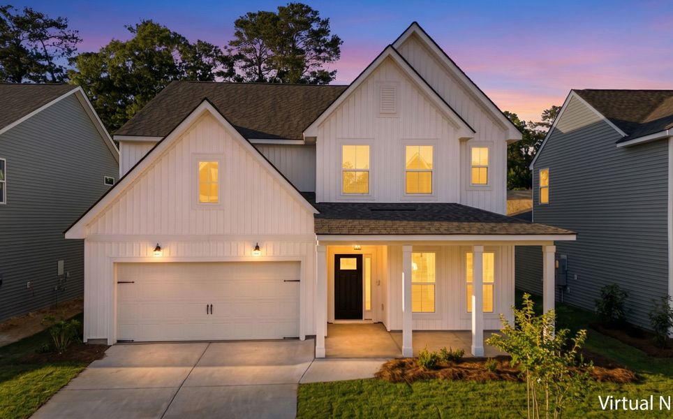 Front exterior of a new home in Grand Arbor, Blythewood, SC, highlighting curb appeal (Image 21).