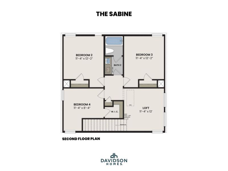 2D floor plan layout for the The Sabine F by Davidson Homes LLC in Heartland, Heartland, TX (Image 4).