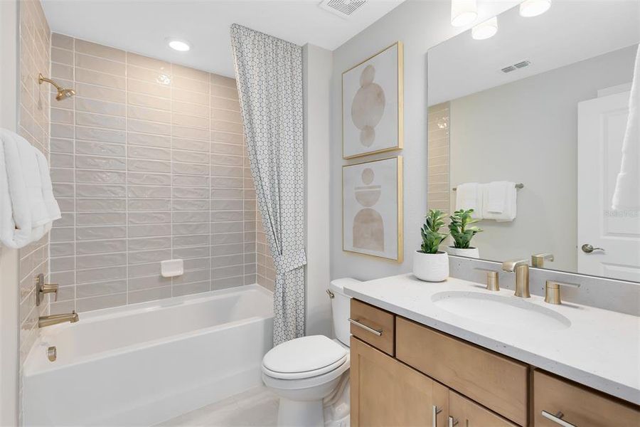 Model Home Design Only. Pictures and furnishings are for illustrative purposes only. Elevations, colors and options may vary. Furniture is for model home staging only.