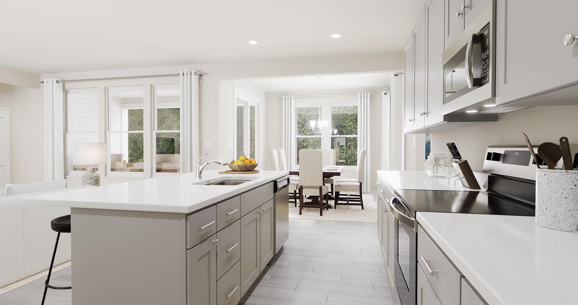 Kitchen with Optional White Countertop - Lory - Inspired at Prairie Village in Brighton, Colorado by Landsea Homes