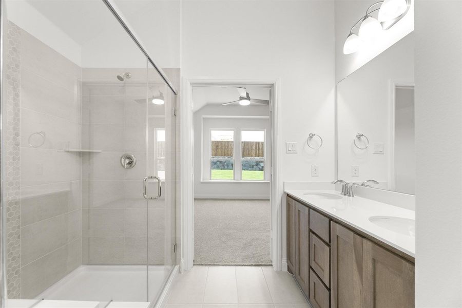 Representative furnished interior of a home built from the Trenton by Pacesetter Homes in Keeneland, Aubrey (Image 11).
