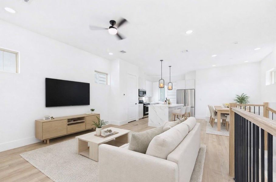 Virtually staged - Spacious living area Virtually staged - Spacious living area