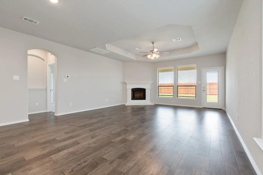 Nook to Family Room | Concept 2870 at Chisholm Hills in Cleburne, TX by Landsea Homes