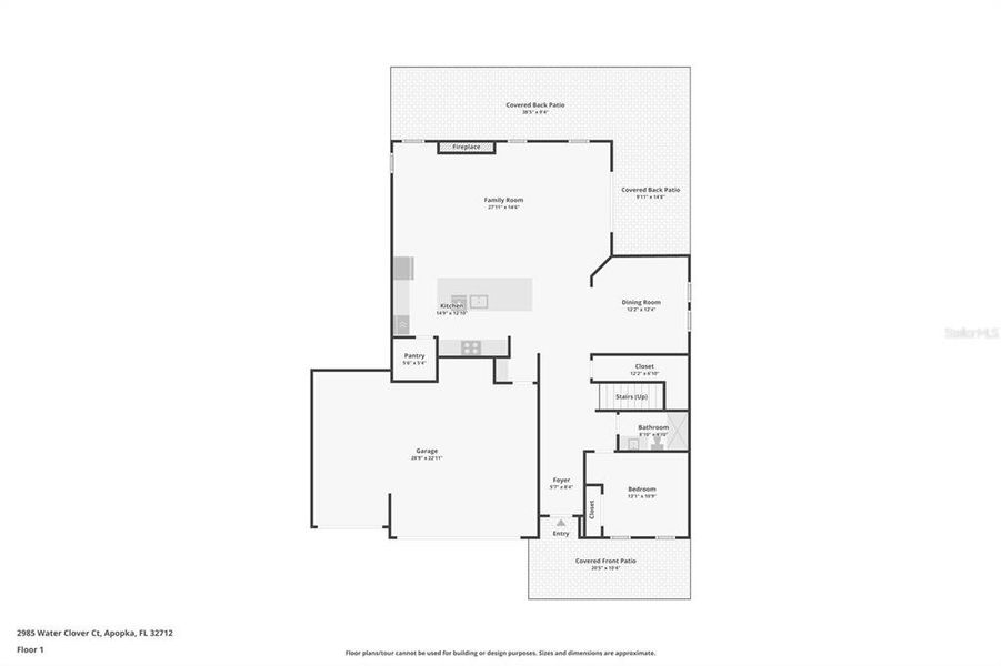 2D floor plan layout of this home in Acuera Estates, Apopka, FL (Image 5).