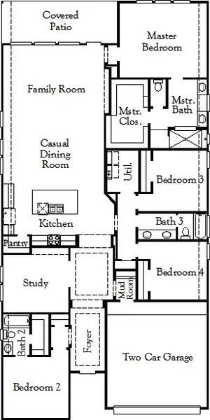 2D floor plan layout of this home in Chaparral Park, Oak Point, TX (Image 4).
