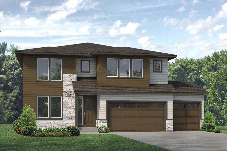 Representative exterior photo of a completed home built from the Silverton by Risewell Homes in Highlands Preserve, Mead, CO (Image 23). Representative exterior photo of a completed home built from the Silverton by Risewell Homes in Highlands Preserve, Mead, CO (Image 23).