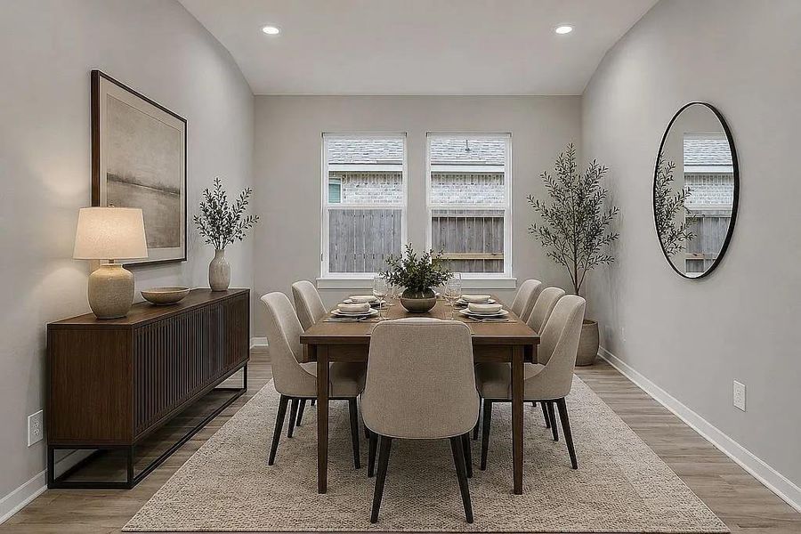 Flex Room virtually staged as formal dinning Flex Room virtually staged as formal dinning