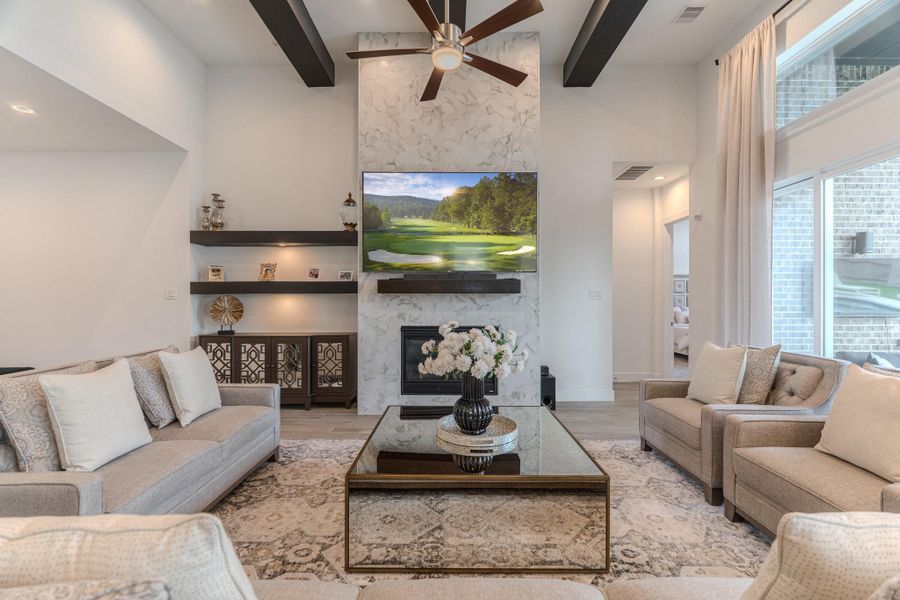 Light-Filled Living Room with Sliding Glass Doors