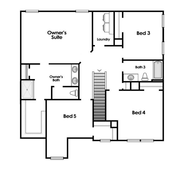 2D floor plan layout of this home in Portrait Hills, Aiken, SC (Image 6).