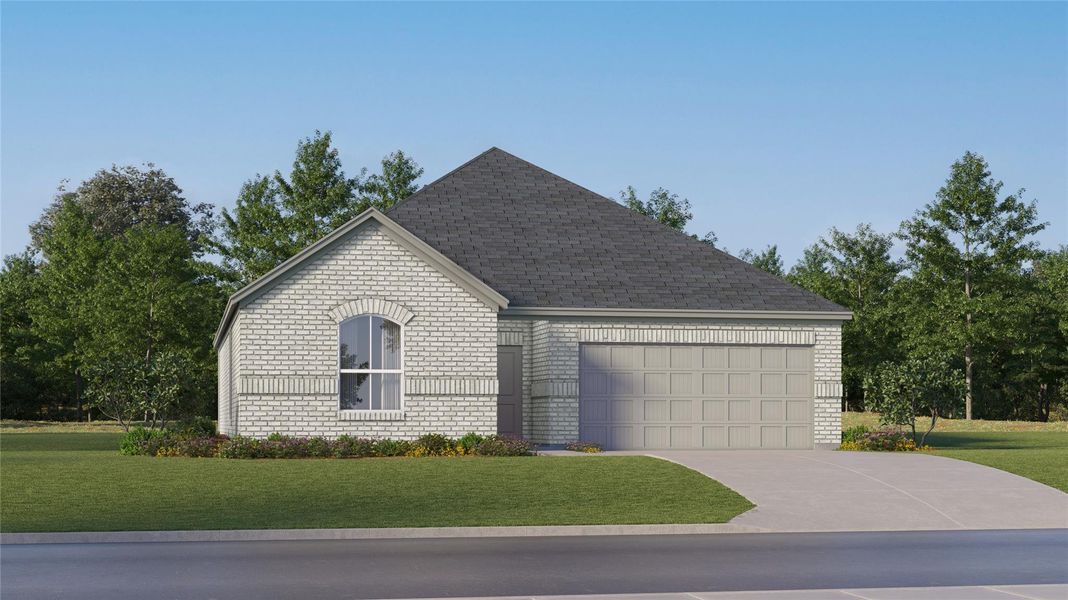 Front exterior of a new home in Anniston, Katy, TX, highlighting curb appeal (Image 1). Front exterior of a new home in Anniston, Katy, TX, highlighting curb appeal (Image 1).