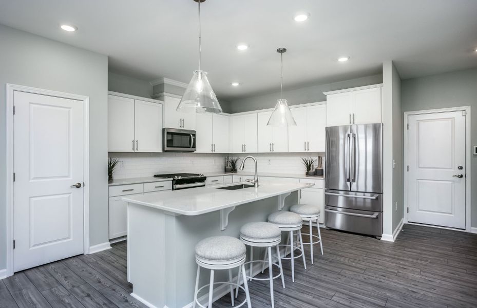 Furnished interior view inside a new home in Exchange at 401, Raleigh (Image 13).