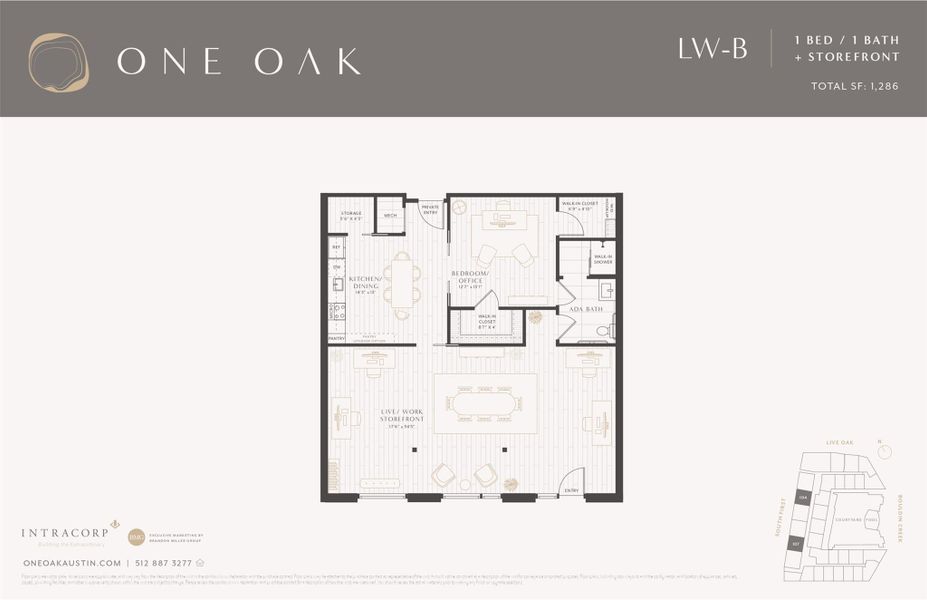 2D floor plan layout of this home in One Oak, Austin, TX (Image 4).