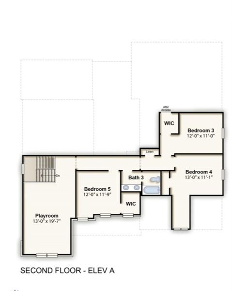 2D floor plan layout of this home in White Oak, Arlington, TN (Image 4). 2D floor plan layout of this home in White Oak, Arlington, TN (Image 4).