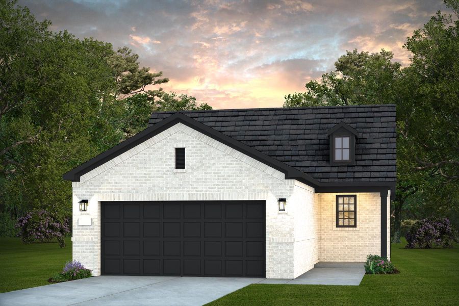 Representative exterior photo of a completed home built from the Alpine by Del Webb in Del Webb Austin at Lost Pines, Bastrop, TX (Image 22).
