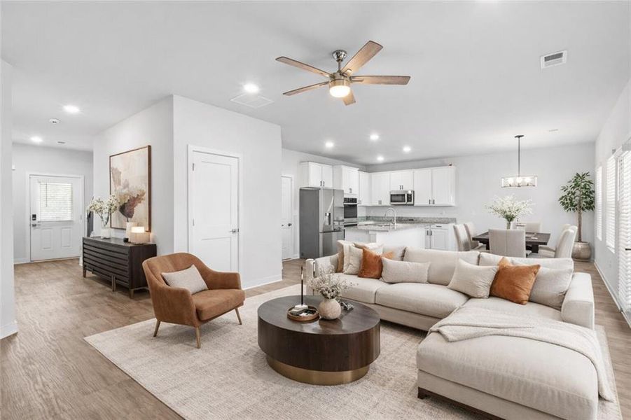 Furnished interior view inside a new home in The Enclave at Dial Farm Phase III, Walnut Grove (Image 15).