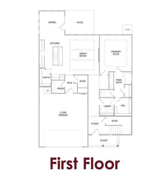 2D floor plan layout of this home in Fowler Farms, Auburn, GA (Image 4).