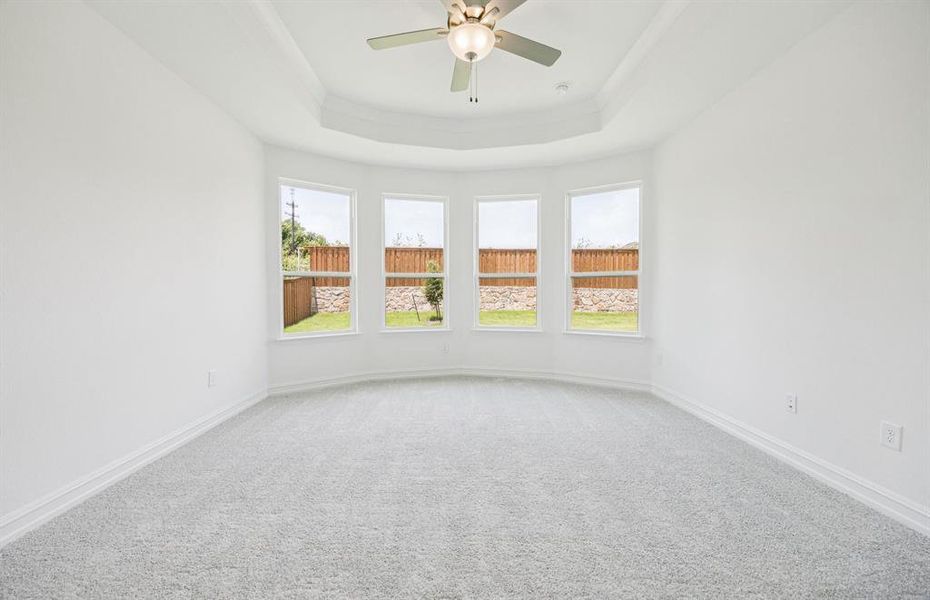 Owner's suite featuring a Picturesque Bay Window *Real home pictured Owner's suite featuring a Picturesque Bay Window *Real home pictured