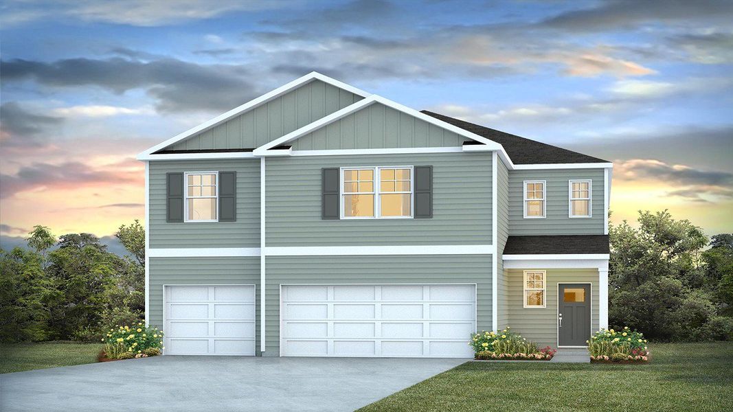 Representative exterior photo of a completed home built from the Guilford by D.R. Horton in The Garrison, Summerville, SC (Image 1). Representative exterior photo of a completed home built from the Guilford by D.R. Horton in The Garrison, Summerville, SC (Image 1).