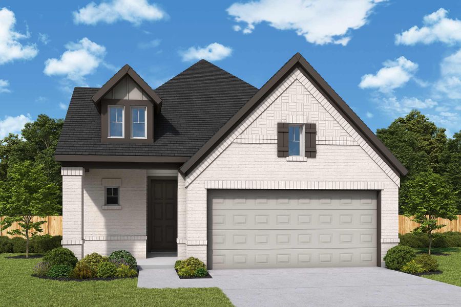 Representative exterior photo of a completed home built from the The Irving by David Weekley Homes in The Grand Prairie - Meadow Collection, Hockley, TX (Image 2).