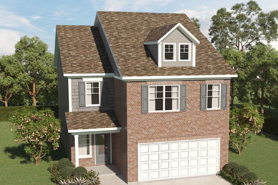 Representative exterior photo of a completed home built from the The Franklin II by Direct Residential Communities in Fairview Lake, Conyers, GA (Image 7).