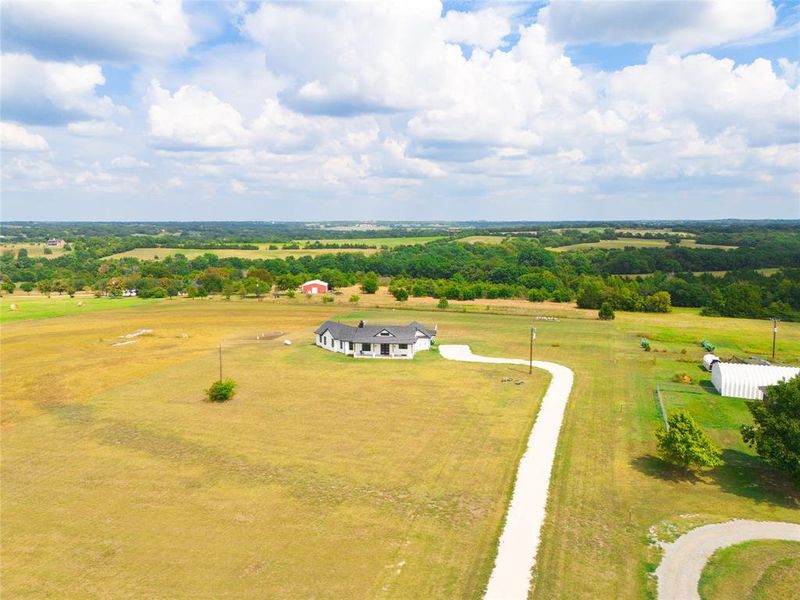 Aerial view featuring a rural view