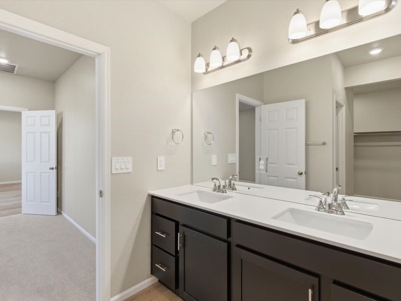 Furnished interior view inside a new home in Buffalo Highlands: The Canyon Collection, Commerce City (Image 11).
