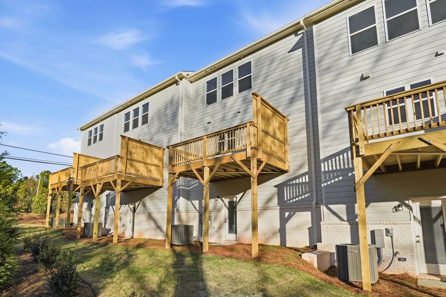 Exterior details and patio area of a home in Somerset at Veterans Memorial, Mableton (Image 3).