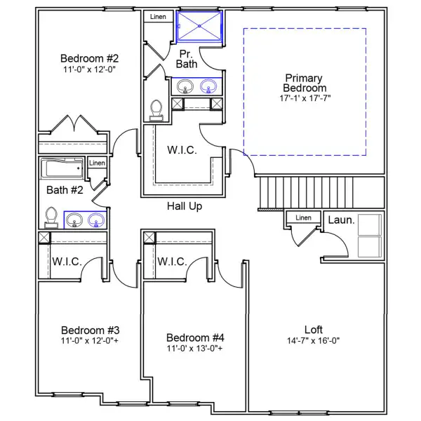 2D floor plan layout of this home in Cambridge Reserve, Angier, NC (Image 3).