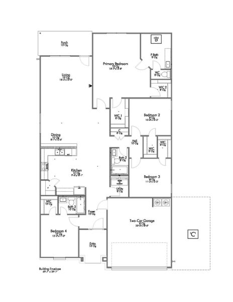 2D floor plan layout for the The 2082 by Stylecraft Builders in Highland Oaks, Tyler, TX (Image 4). 2D floor plan layout for the The 2082 by Stylecraft Builders in Highland Oaks, Tyler, TX (Image 4).