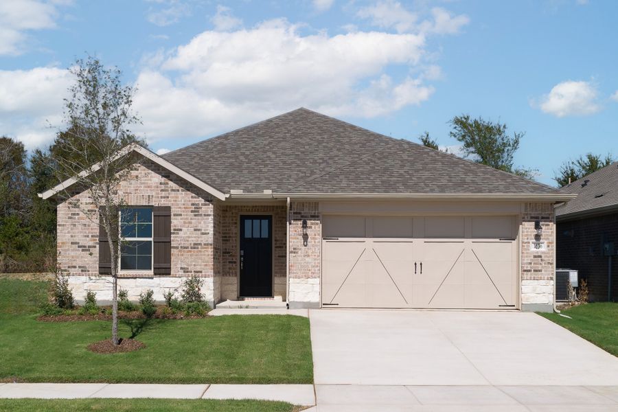 Front exterior of a new home in Chalk Hill, Celina, TX, highlighting curb appeal (Image 2).