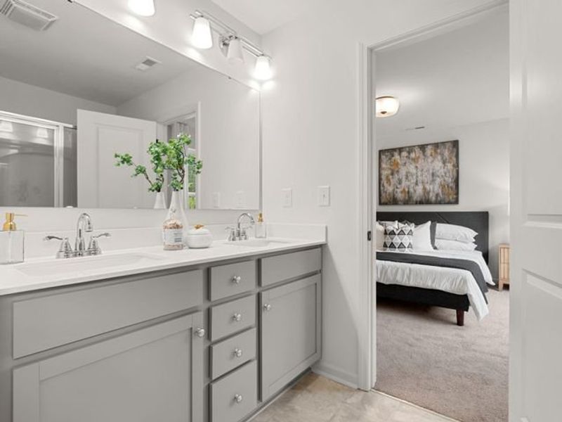 Representative furnished interior of a home built from the Haven TH by True Homes in Village Heights TH, Greensboro (Image 17).
