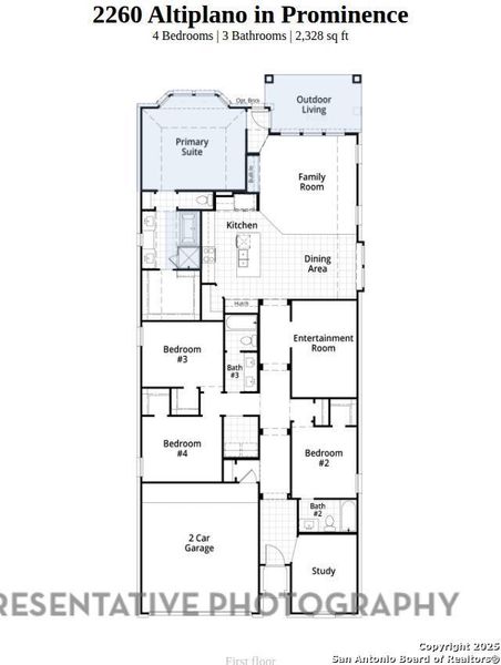 2D floor plan layout of this home in Prominence, San Antonio, TX (Image 4).