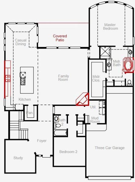2D floor plan layout of this home in The Meadows at Imperial Oaks, Conroe, TX (Image 2). 2D floor plan layout of this home in The Meadows at Imperial Oaks, Conroe, TX (Image 2).