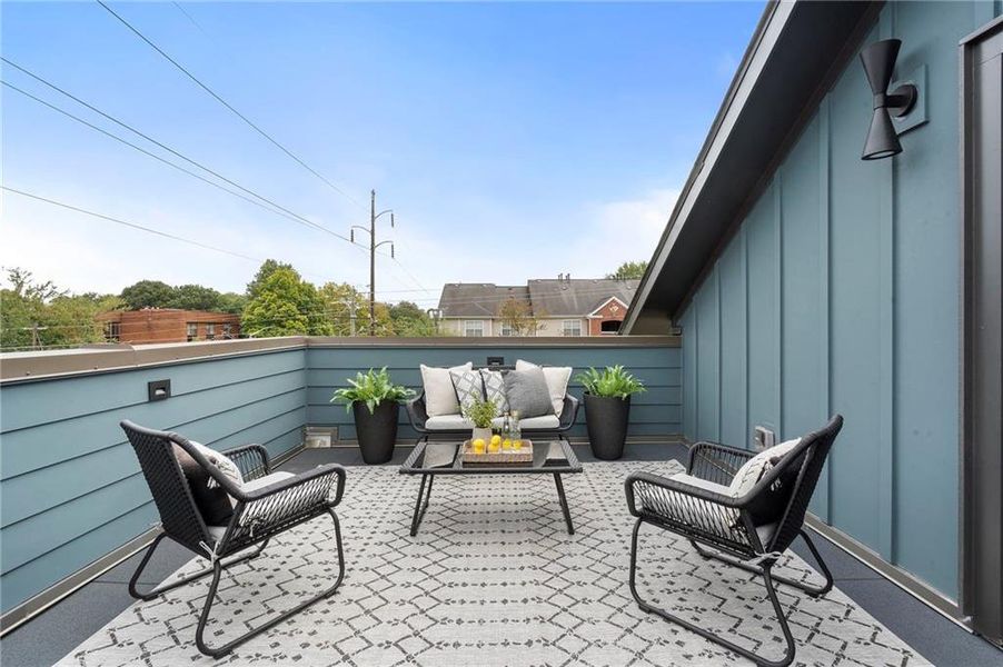 Exterior details and patio area of a home in , Atlanta (Image 2).