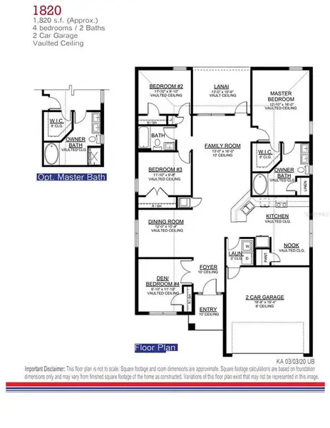 2D floor plan layout of this home in Ocala Crossings South, Ocala, FL (Image 3).