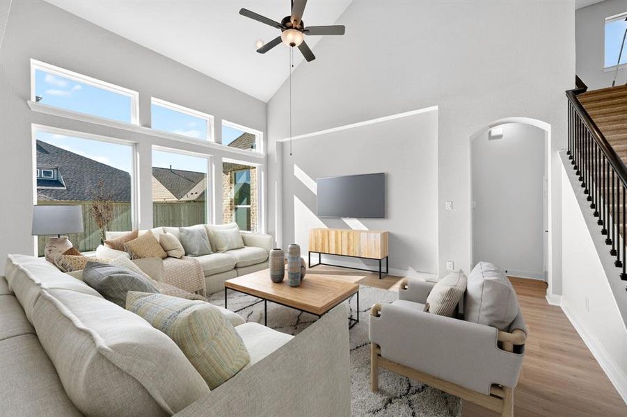 Furnished interior view inside a new home in Pecan Square - Gardens, Northlake (Image 8). Furnished interior view inside a new home in Pecan Square - Gardens, Northlake (Image 8).