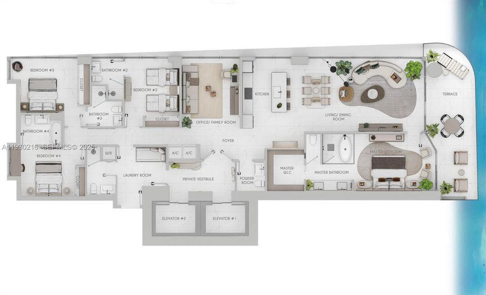 2D floor plan layout of this home in , Miami, FL (Image 6).