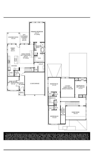 2D floor plan layout of this home in Elyson, Katy, TX (Image 2).